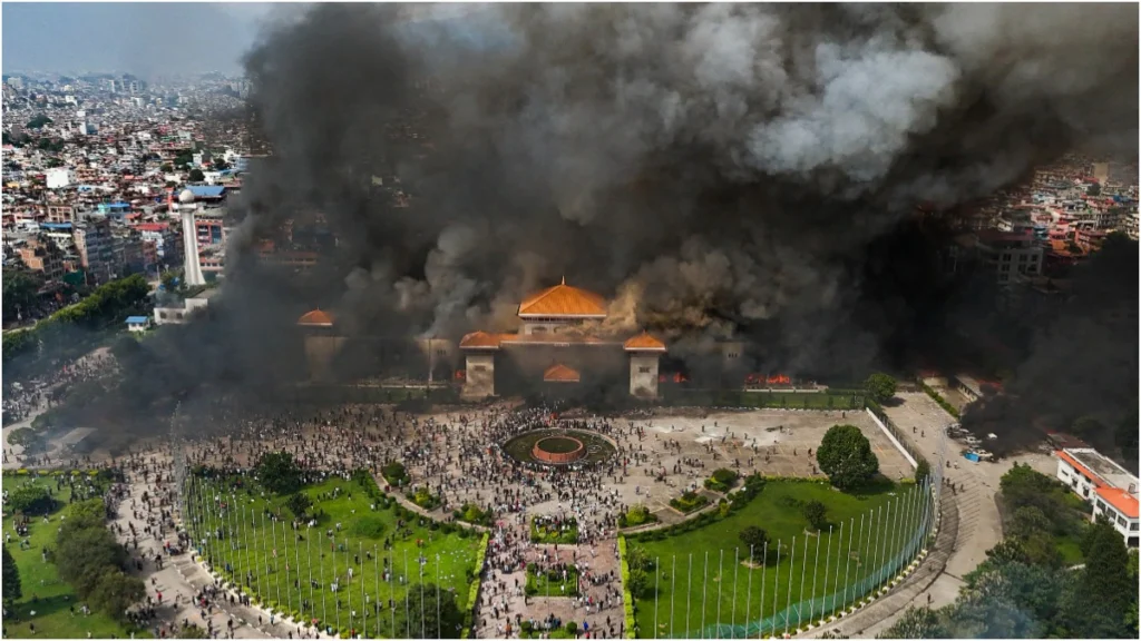 nepal-parliament-set-on-fire