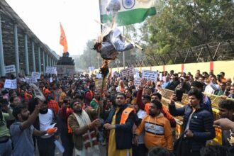 Bangladesh-india-Dibhu Chandra Das-Protest-Bangladesh Embassy-Sheikh Hasina