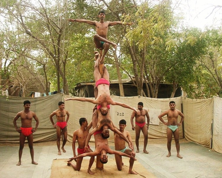 Malkhamb team of the Bombay Sappers
