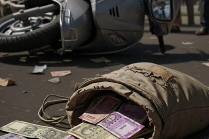 Alappuzha news- Kerala accident- Beggar found dead- Road accident Kerala- Cash recovered- Unclaimed money- Charummoodu news- Kerala police- Scooter accident- Saudi riyals- recovered-