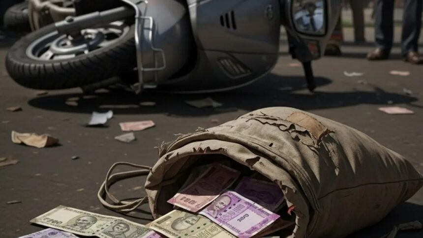 Alappuzha news- Kerala accident- Beggar found dead- Road accident Kerala- Cash recovered- Unclaimed money- Charummoodu news- Kerala police- Scooter accident- Saudi riyals- recovered-