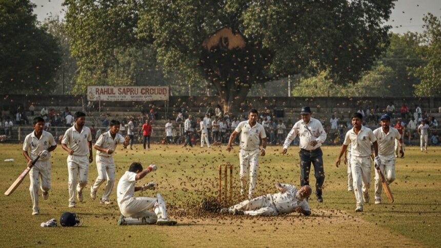 ricket umpire death, bee attack in cricket match,Online Tamil News