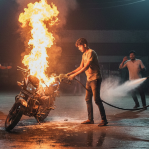 Man sets fire to petrol pump-Online Tamil News