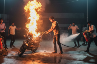 Man sets fire to petrol pump-Online Tamil News